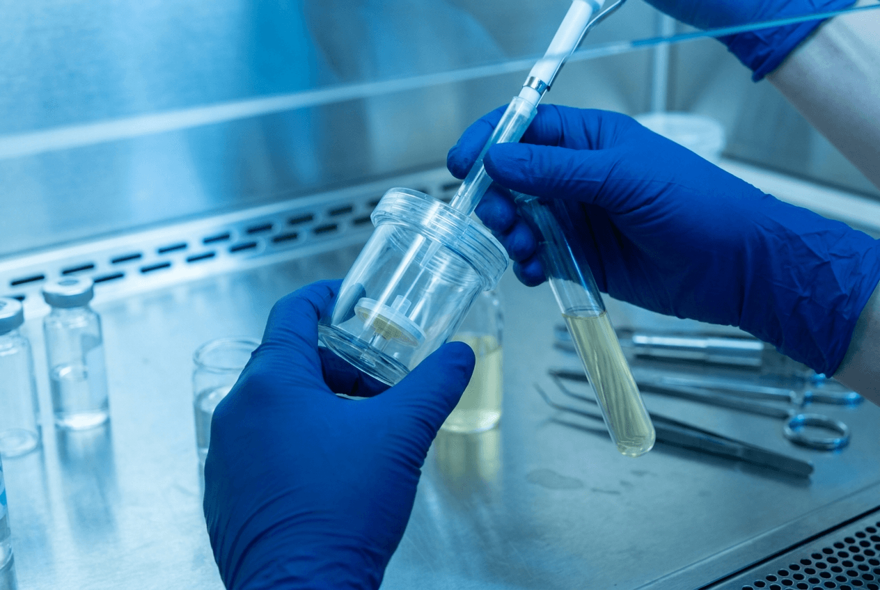 Sterility testing in ISO Class 5 cleanroom
